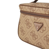 Berta Toiletry Train Case Latte Logo/Brown