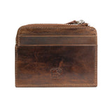 Leather Zip Wallet Brown