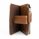 Leather Zip Wallet Brown