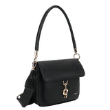 Hook Shoulder bag w/Flap Black