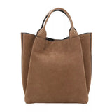 Essential Suede Leather Shopper M Camel