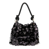 Holiday Shine Top Handle Pouch Black