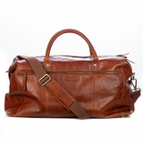 Leather Weekend Bag Cognac