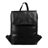 Firenze Leather Backpack w/flap Black