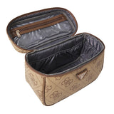 Berta Toiletry Train Case Latte Logo/Brown