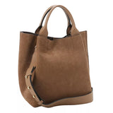 Essential Suede Leather Shopper M Camel
