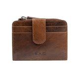 Leather Zip Wallet Brown