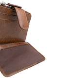 Leather Zip Wallet Brown