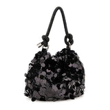 Holiday Shine Top Handle Pouch Black