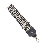 Shoulder Bag Strap Black w/Pattern Silver E