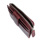 Leather Zip Wallet Red