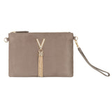 Divina Winter Suede Clutch Taupe