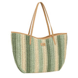 Straw Shoulder bag Green/Beige