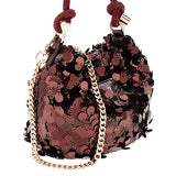 Holiday Shine Top Handle Pouch Wine