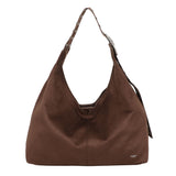 Suede Studs Shopper L Dark Brown