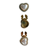 Kickan Pearl Heart Button Charm Gold