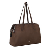 Suede Zip Shoulder bag Dark Brown