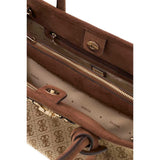 Samantha Girlfriend Satchel Latte Logo/Brown
