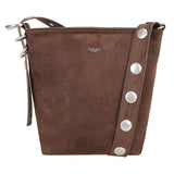 Suede Studs Bucket bag Dark Brown