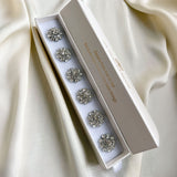 Olivia Crystal Flower Button Charm Silver
