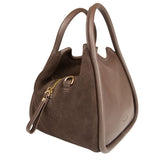 Linnea Suede Handbag Dark Brown
