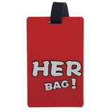 Navnelapp Her bag