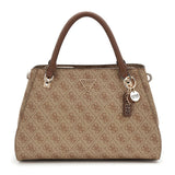 Noelle II Luxury Satchel Latte Logo/Brown