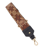 Shoulder Bag Strap Brown w/Pattern Gold J