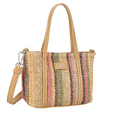 Straw Handbag S Pink/Green