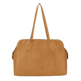 Suede Zip Shoulder bag Cognac