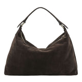 Suede Hobo bag Big Dark Brown