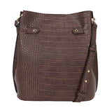 Croco Bucket bag Dark Brown