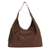Suede Studs Shopper L Dark Brown