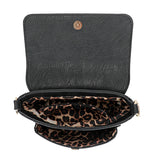 Hook Shoulder bag w/Flap Black