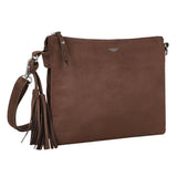 Suede Tassle TRI-CMPRTMNT Dark Brown