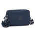 Navy blue kipling abanu multi 2-in-1 crossbody bag with plush gorilla keychain and adjustable strap