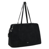 Suede Zip Shoulder bag Black