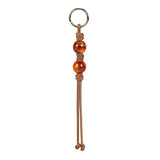 Belt Charm U bar & beads Cognac