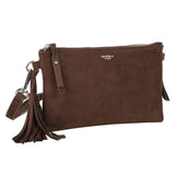 Suede Tassel Crossbody Dark Brown