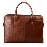 Leather Laptop bag 15" Double Zip Cognac