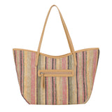 Straw Shoulder bag Pink/Green