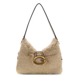 Camden Mini Shoulder bag Faux Fur Off White