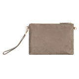 Divina Winter Suede Clutch Taupe