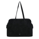 Suede Zip Shoulder bag Black