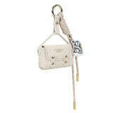Bar-Zipper Bag Charm Beige