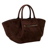 Allegra Girlfriend Suede Satchel Espresso