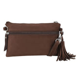 Suede Tassel Crossbody Dark Brown