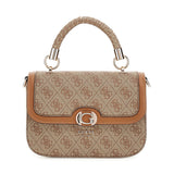 Orlina Logo Top Handle Flap Latte Logo/Brown