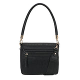 Hook Shoulder bag w/Flap Black