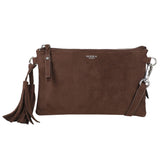 Suede Tassel Crossbody Dark Brown